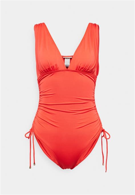 michael kors shirred maillot bathing suit|Michael Kors one shoulder bikini.